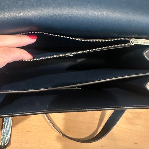 Salvatore Ferragamo Python and Leather Lined Shoulder Handbag - Picture 9 of 10